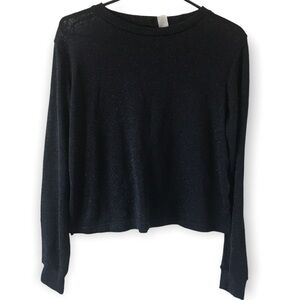 3/$15 Divided dark blue sparkle long sleeve top